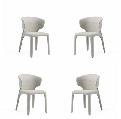 Manhattan Comfort - Conrad Woven Tweed Dining Chair with Metal Legs in Wheat - Set of 4 - 2-DC031-WWT veiw 1