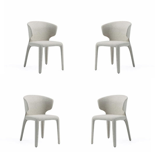 Manhattan Comfort - Conrad Woven Tweed Dining Chair with Metal Legs in Wheat - Set of 4 - 2-DC031-WWT veiw 1