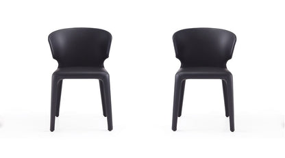 Manhattan Comfort - Conrad Faux Leather Dining Chairs with Metal Legs in Black - Set of 2 - DC031-BK veiw 1