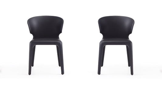 Manhattan Comfort - Conrad Faux Leather Dining Chairs with Metal Legs in Black - Set of 2 - DC031-BK veiw 1