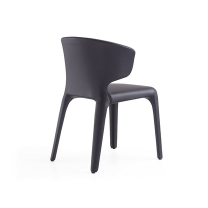 Manhattan Comfort - Conrad Faux Leather Dining Chairs with Metal Legs in Black - Set of 2 - DC031-BK veiw 4