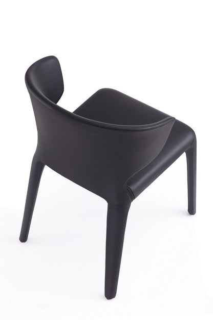 Manhattan Comfort - Conrad Faux Leather Dining Chairs with Metal Legs in Black - Set of 2 - DC031-BK veiw 5