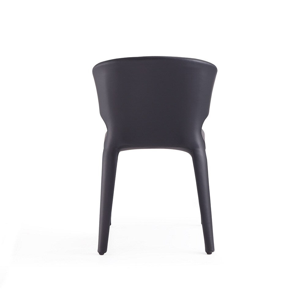 Manhattan Comfort - Conrad Faux Leather Dining Chairs with Metal Legs in Black - Set of 2 - DC031-BK veiw 6