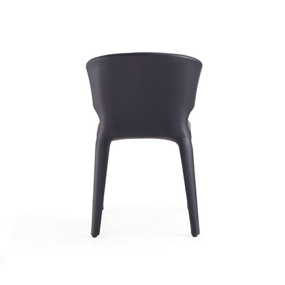 Manhattan Comfort - Conrad Faux Leather Dining Chairs with Metal Legs in Black - Set of 2 - DC031-BK veiw 6