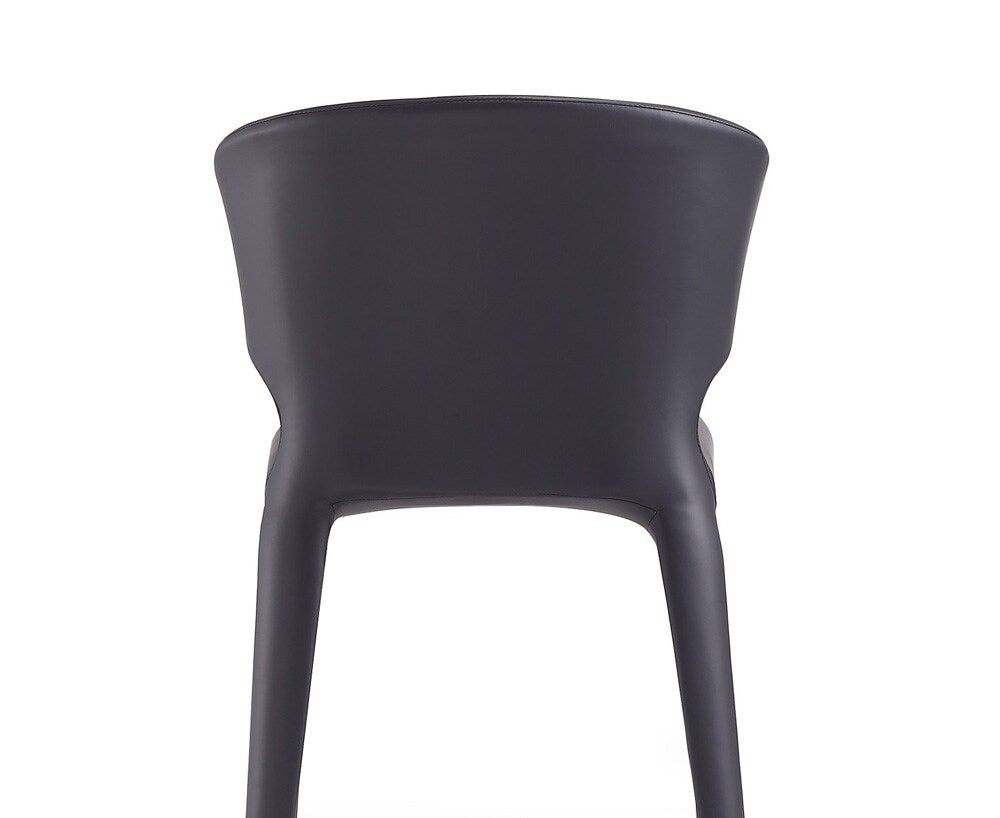 Manhattan Comfort - Conrad Faux Leather Dining Chairs with Metal Legs in Black - Set of 2 - DC031-BK veiw 7