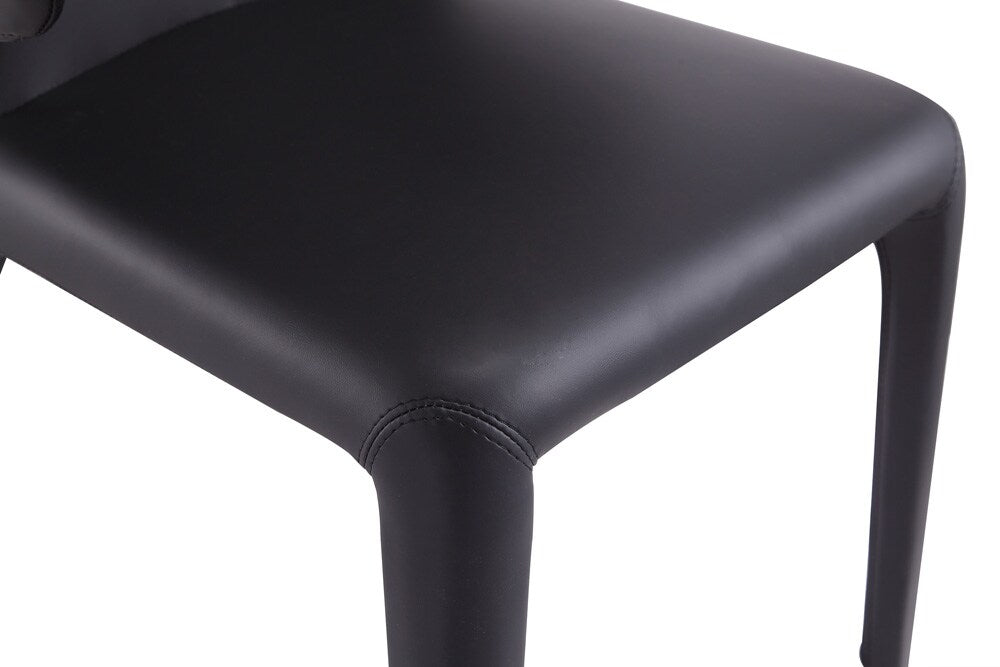 Manhattan Comfort - Conrad Faux Leather Dining Chairs with Metal Legs in Black - Set of 2 - DC031-BK veiw 8