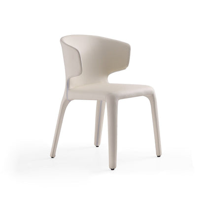 Manhattan Comfort - Conrad Faux Leather Dining Chairs with Metal Legs in Cream - Set of 2 - DC031-CR veiw 3
