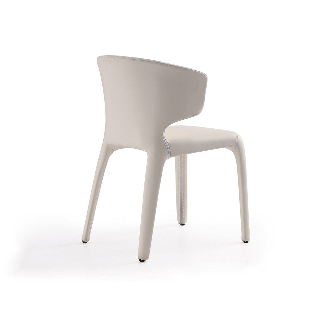 Manhattan Comfort - Conrad Faux Leather Dining Chairs with Metal Legs in Cream - Set of 2 - DC031-CR veiw 4