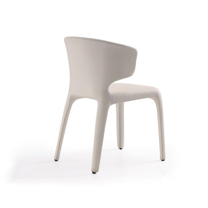 Manhattan Comfort - Conrad Faux Leather Dining Chairs with Metal Legs in Cream - Set of 2 - DC031-CR veiw 4
