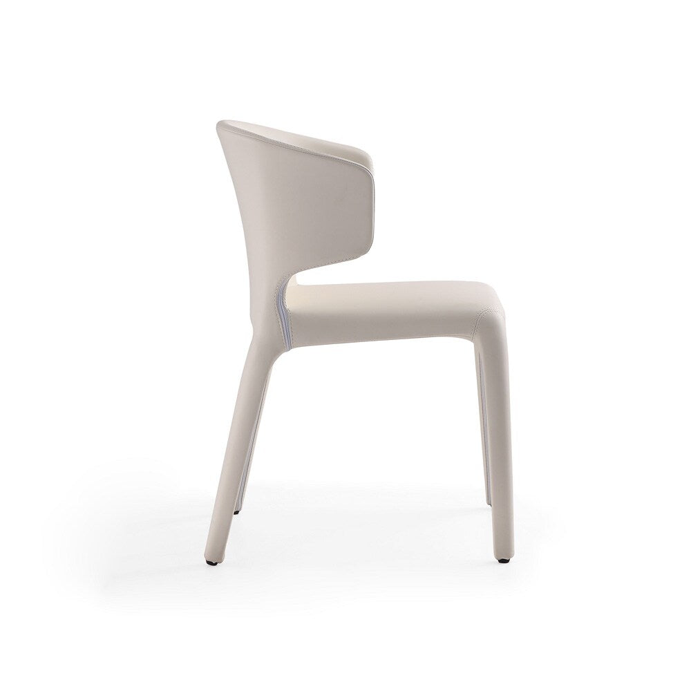 Manhattan Comfort - Conrad Faux Leather Dining Chairs with Metal Legs in Cream - Set of 2 - DC031-CR veiw 5