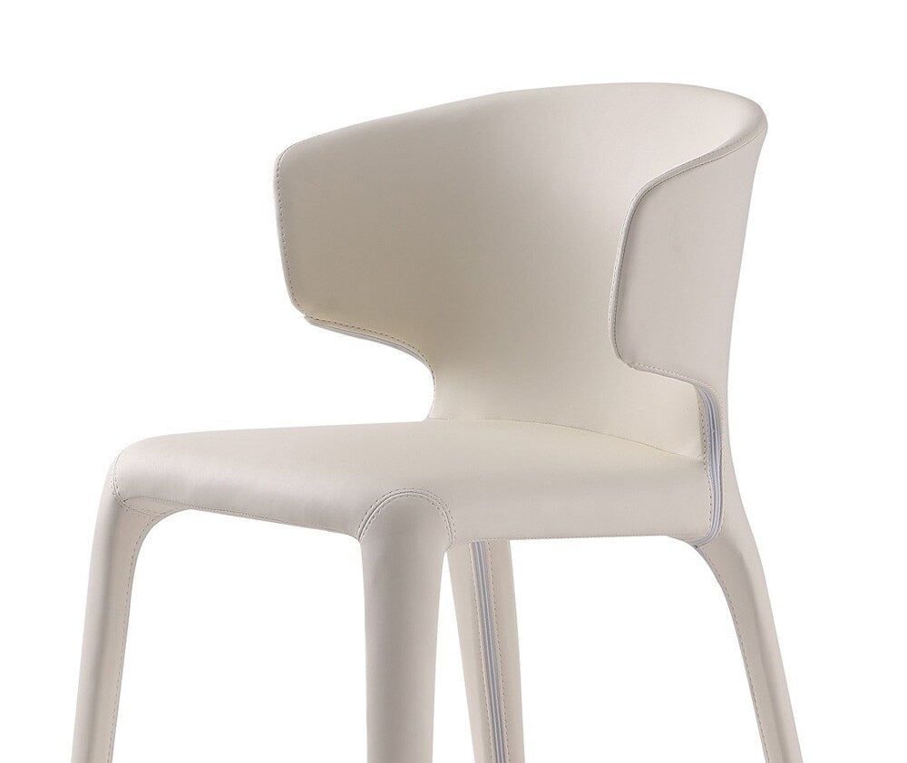 Manhattan Comfort - Conrad Faux Leather Dining Chairs with Metal Legs in Cream - Set of 2 - DC031-CR veiw 7
