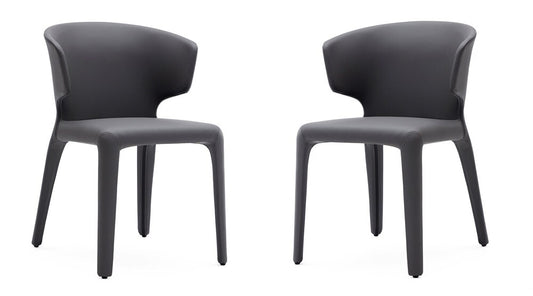 Manhattan Comfort - Conrad Faux Leather Dining Chairs with Metal Legs in Grey - Set of 2 - DC031-GY veiw 1