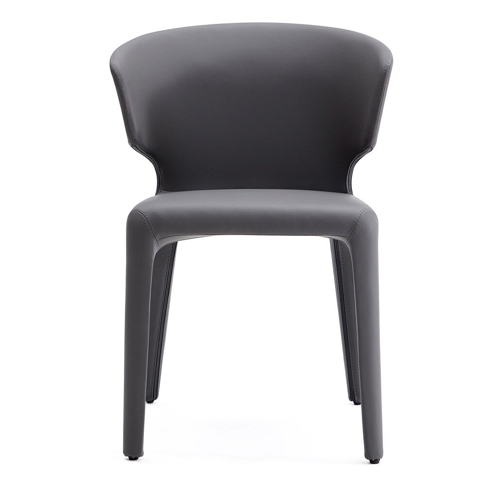 Manhattan Comfort - Conrad Faux Leather Dining Chairs with Metal Legs in Grey - Set of 2 - DC031-GY veiw 2