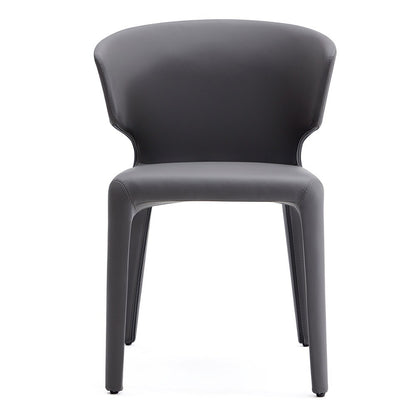Manhattan Comfort - Conrad Faux Leather Dining Chairs with Metal Legs in Grey - Set of 2 - DC031-GY veiw 2