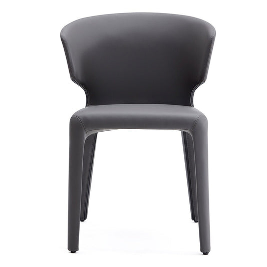 Manhattan Comfort - Conrad Faux Leather Dining Chairs with Metal Legs in Grey - Set of 2 - DC031-GY veiw 2