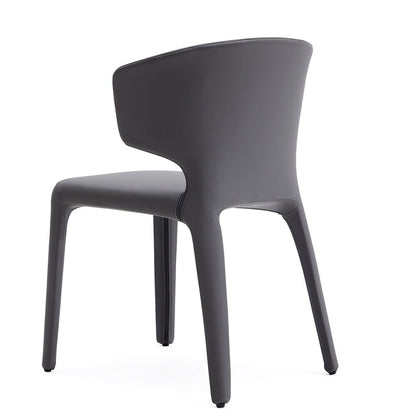 Manhattan Comfort - Conrad Faux Leather Dining Chairs with Metal Legs in Grey - Set of 2 - DC031-GY veiw 4