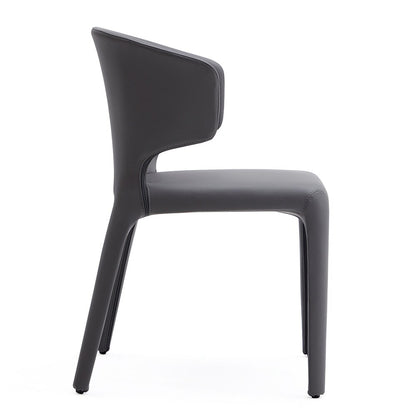 Manhattan Comfort - Conrad Faux Leather Dining Chairs with Metal Legs in Grey - Set of 2 - DC031-GY veiw 5