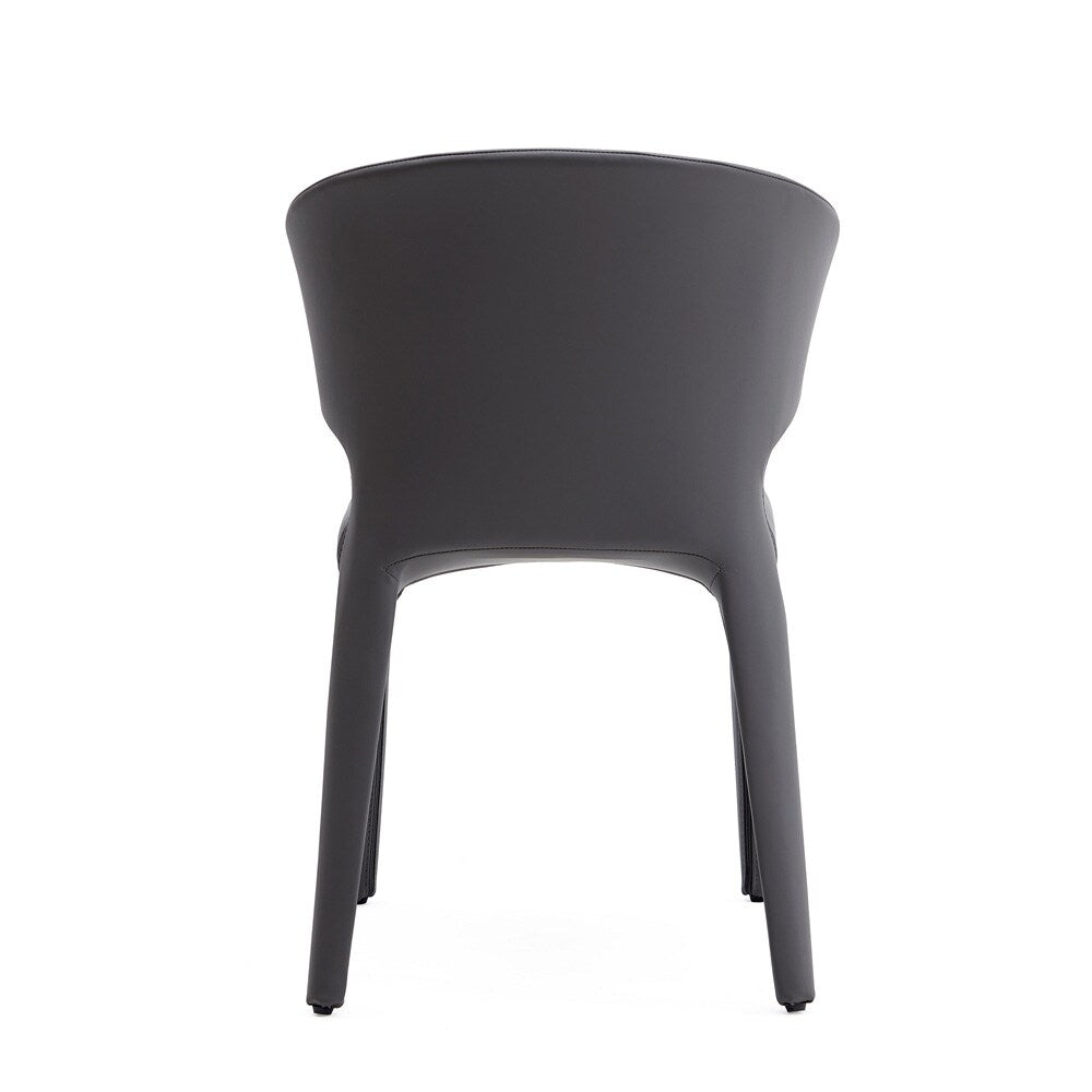 Manhattan Comfort - Conrad Faux Leather Dining Chairs with Metal Legs in Grey - Set of 2 - DC031-GY veiw 6