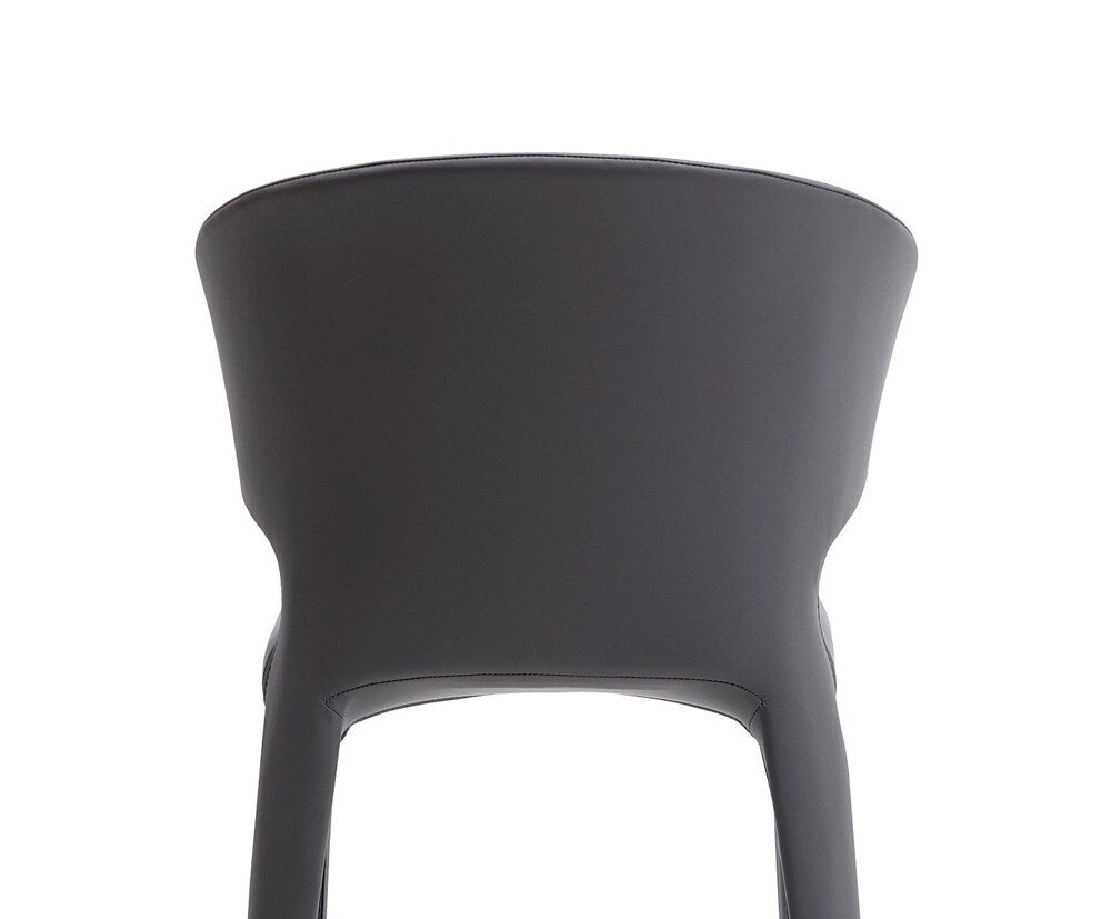 Manhattan Comfort - Conrad Faux Leather Dining Chairs with Metal Legs in Grey - Set of 2 - DC031-GY veiw 7