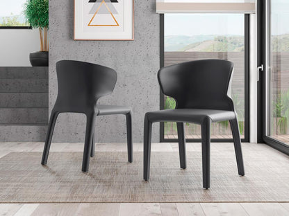 Manhattan Comfort - Conrad Faux Leather Dining Chairs with Metal Legs in Grey - Set of 2 - DC031-GY veiw 8