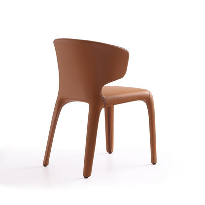 Manhattan Comfort - Conrad Faux Leather Dining Chairs with Metal Legs in Saddle - Set of 2 - DC031-SA veiw 5
