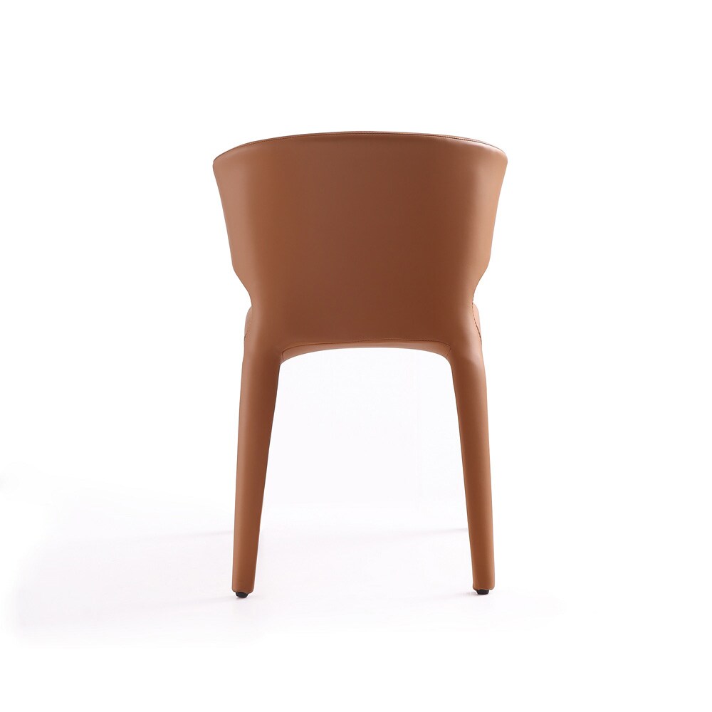 Manhattan Comfort - Conrad Faux Leather Dining Chairs with Metal Legs in Saddle - Set of 2 - DC031-SA veiw 7