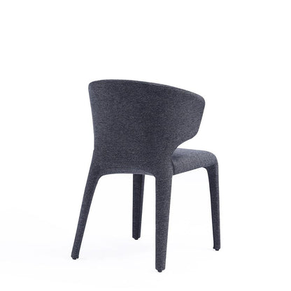 Manhattan Comfort - Conrad Woven Tweed Dining Chairs with Metal Legs in Black - Set of 2 - DC031-WBK veiw 4
