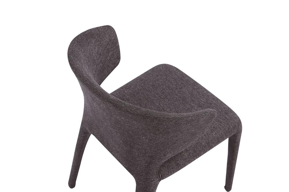 Manhattan Comfort - Conrad Woven Tweed Dining Chairs with Metal Legs in Black - Set of 2 - DC031-WBK veiw 9