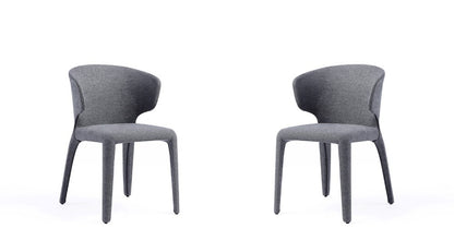 Manhattan Comfort - Conrad Woven Tweed Dining Chairs with Metal Legs in Grey - Set of 2 - DC031-WGY veiw 1