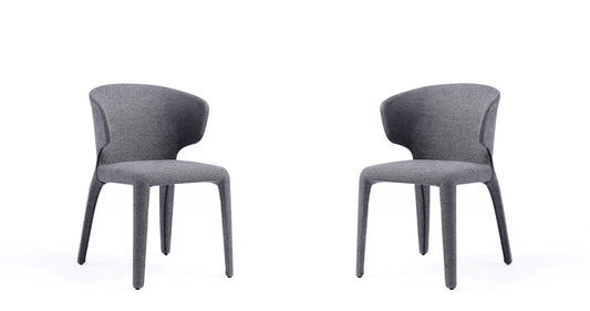 Manhattan Comfort - Conrad Woven Tweed Dining Chairs with Metal Legs in Grey - Set of 2 - DC031-WGY veiw 1
