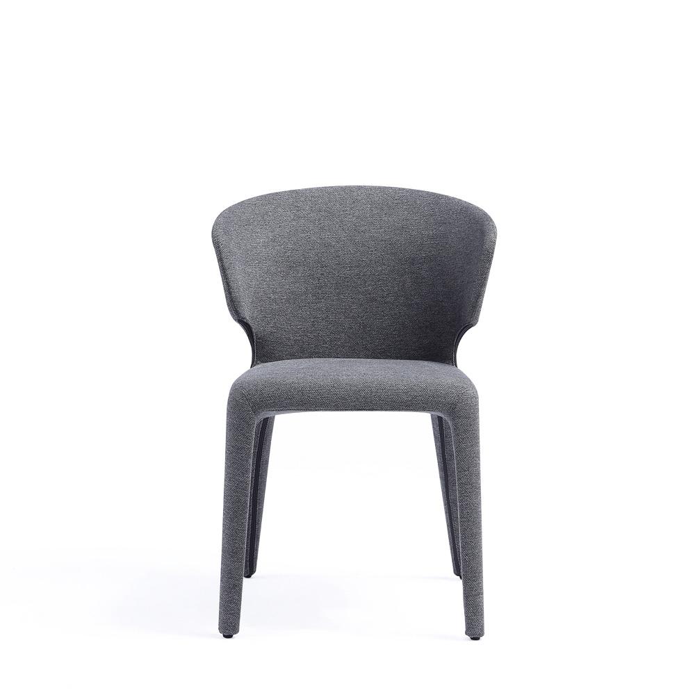 Manhattan Comfort - Conrad Woven Tweed Dining Chairs with Metal Legs in Grey - Set of 2 - DC031-WGY veiw 2