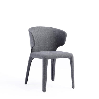 Manhattan Comfort - Conrad Woven Tweed Dining Chairs with Metal Legs in Grey - Set of 2 - DC031-WGY veiw 3