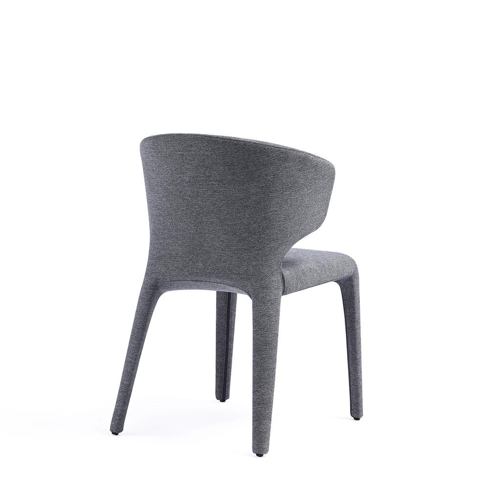 Manhattan Comfort - Conrad Woven Tweed Dining Chairs with Metal Legs in Grey - Set of 2 - DC031-WGY veiw 4
