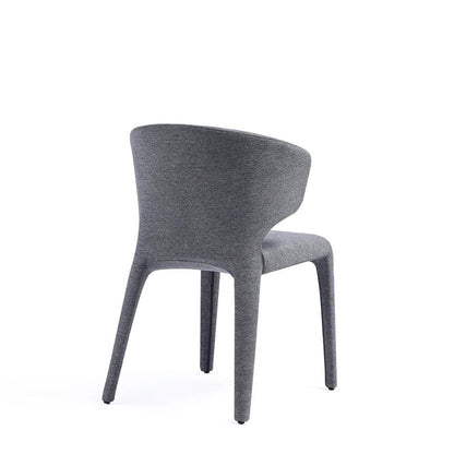 Manhattan Comfort - Conrad Woven Tweed Dining Chairs with Metal Legs in Grey - Set of 2 - DC031-WGY veiw 4