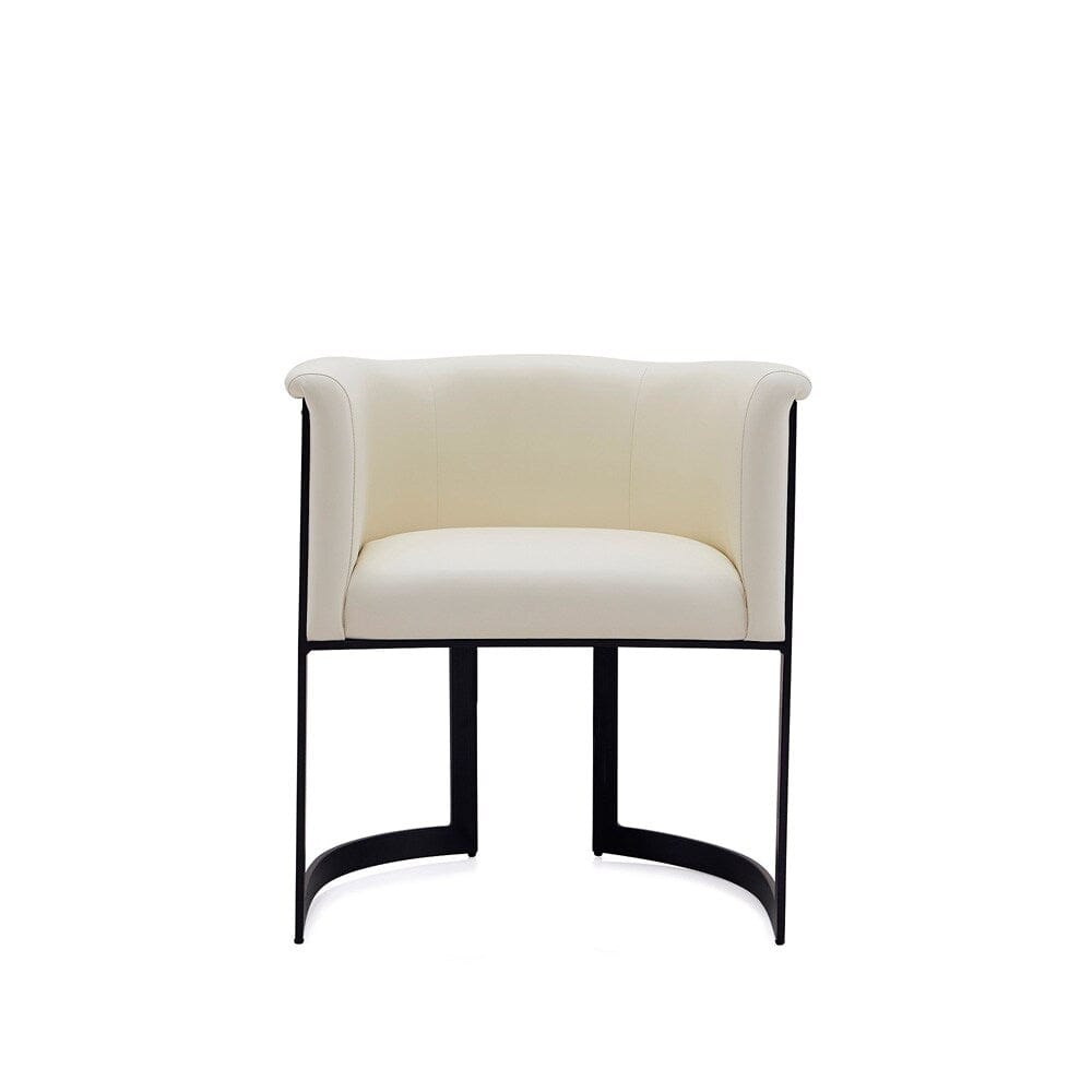 Manhattan Comfort - Corso Faux Leather Dining Chair with Metal Legs in Cream - DC046-CR veiw 1