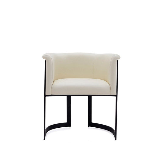 Manhattan Comfort - Corso Faux Leather Dining Chair with Metal Legs in Cream - DC046-CR veiw 1