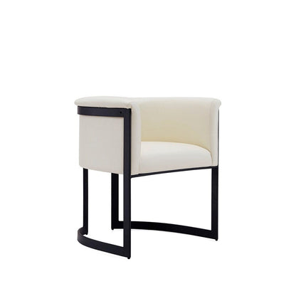 Manhattan Comfort - Corso Faux Leather Dining Chair with Metal Legs in Cream - DC046-CR veiw 2