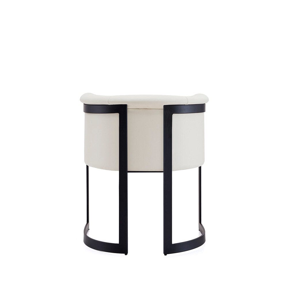 Manhattan Comfort - Corso Faux Leather Dining Chair with Metal Legs in Cream - DC046-CR veiw 3