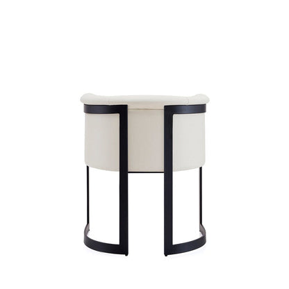 Manhattan Comfort - Corso Faux Leather Dining Chair with Metal Legs in Cream - DC046-CR veiw 3