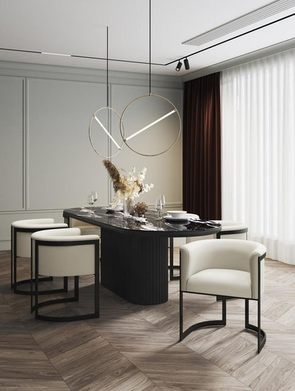 Manhattan Comfort - Corso Faux Leather Dining Chair with Metal Legs in Cream - DC046-CR veiw 6