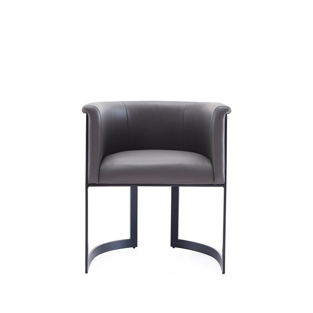 Manhattan Comfort - Corso Faux Leather Dining Chair with Metal Legs in Grey - DC046-PE veiw 1