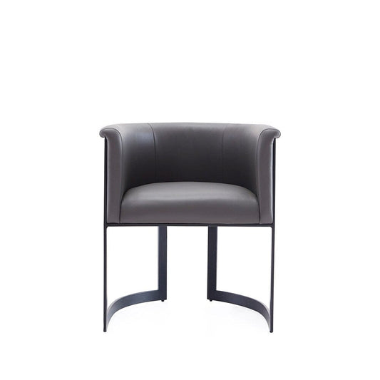 Manhattan Comfort - Corso Faux Leather Dining Chair with Metal Legs in Grey - DC046-PE veiw 1