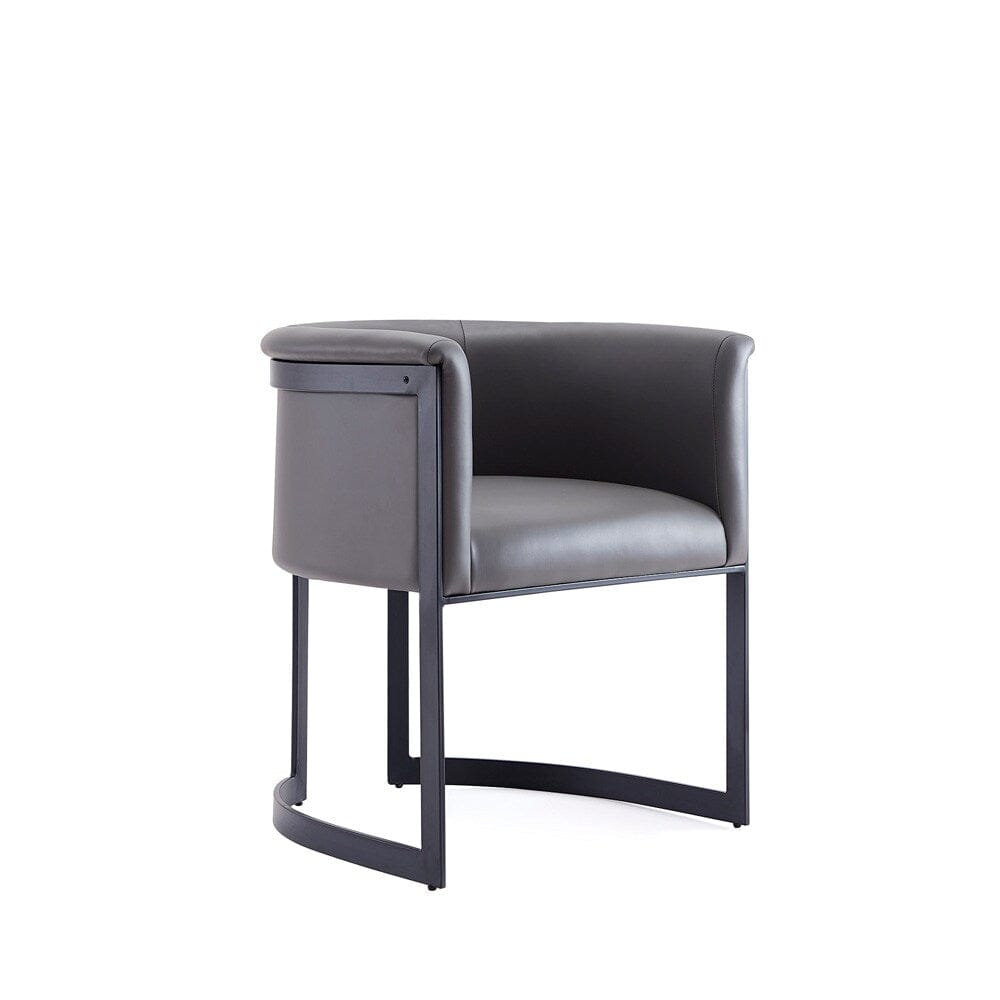 Manhattan Comfort - Corso Faux Leather Dining Chair with Metal Legs in Grey - DC046-PE veiw 2