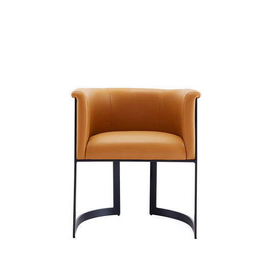 Manhattan Comfort - Corso Faux Leather Dining Chair with Metal Legs in Tan - DC046-CL veiw 1