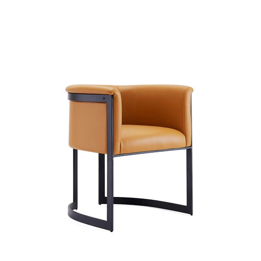 Manhattan Comfort - Corso Faux Leather Dining Chair with Metal Legs in Tan - DC046-CL veiw 2