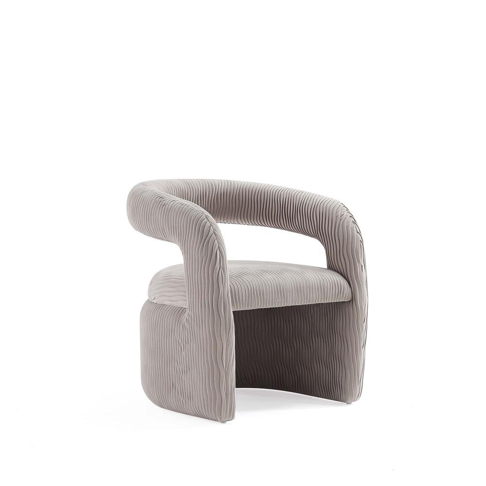 Manhattan Comfort - Corvette Velvet Dining Chairs with Wood with Fabric Upholstery Legs in Dove - Set of 2 - 2-AC068-DO veiw 2