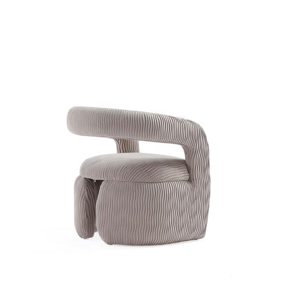 Manhattan Comfort - Corvette Velvet Dining Chairs with Wood with Fabric Upholstery Legs in Dove - Set of 2 - 2-AC068-DO veiw 3