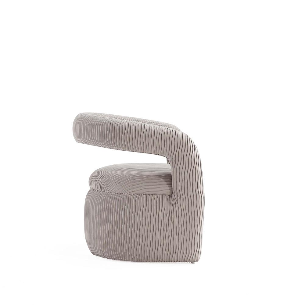 Manhattan Comfort - Corvette Velvet Dining Chairs with Wood with Fabric Upholstery Legs in Dove - Set of 2 - 2-AC068-DO veiw 4