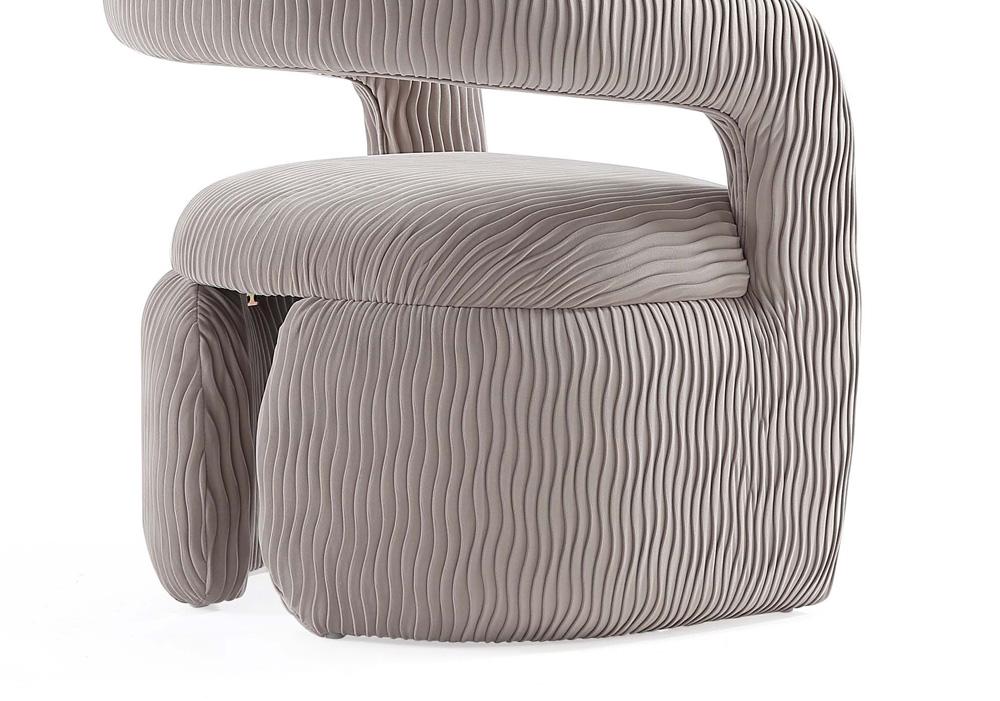 Manhattan Comfort - Corvette Velvet Dining Chairs with Wood with Fabric Upholstery Legs in Dove - Set of 2 - 2-AC068-DO veiw 7
