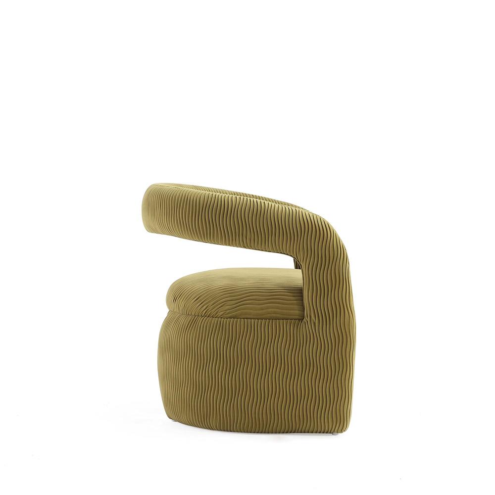 Manhattan Comfort - Corvette Velvet Dining Chairs with Wood with Fabric Upholstery Legs in Olive Green - Set of 2 - 2-AC068-OG veiw 4